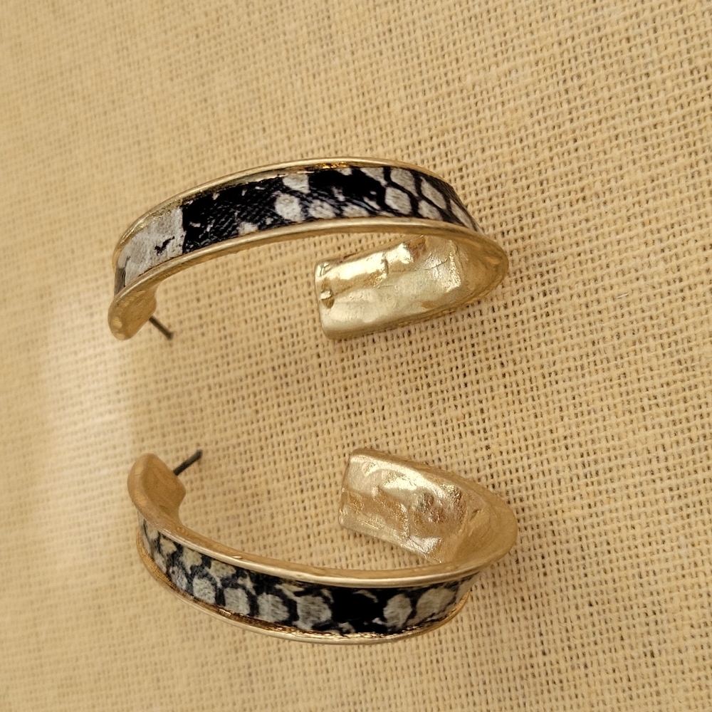 Snake Gold Hoops - Picture 3 of 5